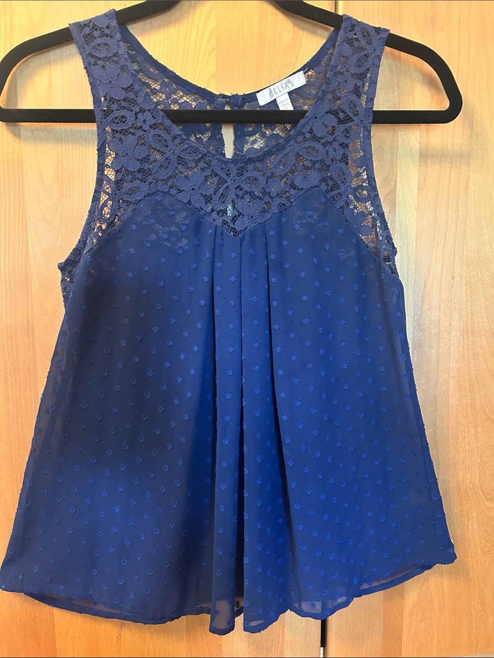dELiA*s Royal Blue Lace Yoke Camisole